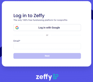 Zeffy login